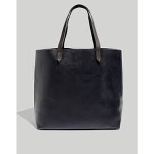 Madewell Black Transport Tote Open Top Shoulder Strap Excellent Condition